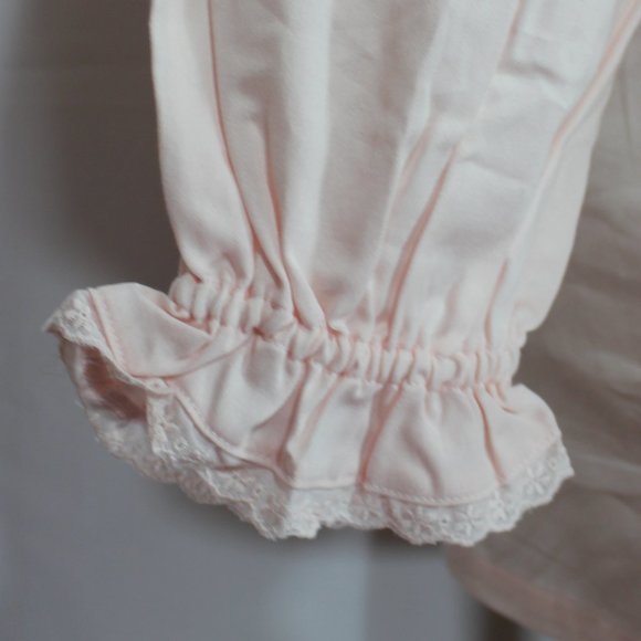 NWNT Wacoal Cozy Pajamas Sheer Peach  Set ILE SAINT LOUIS Crochet Cotton Medium - Picture 3 of 11